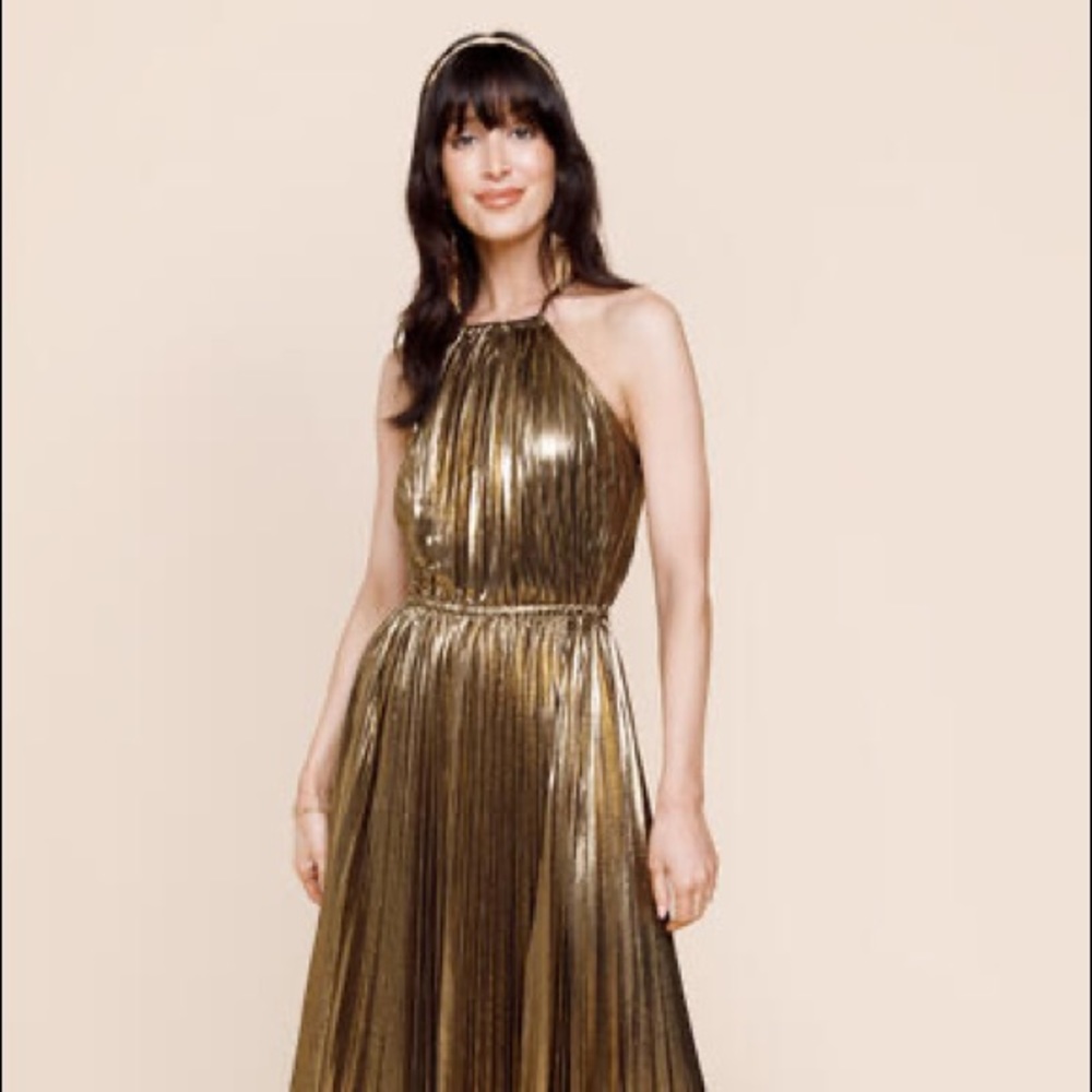 LIMITED EDITION Limelight Metallic Halter Maxi Dress